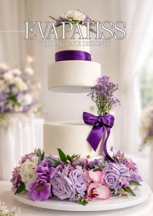Wedding cake blanc et violet
